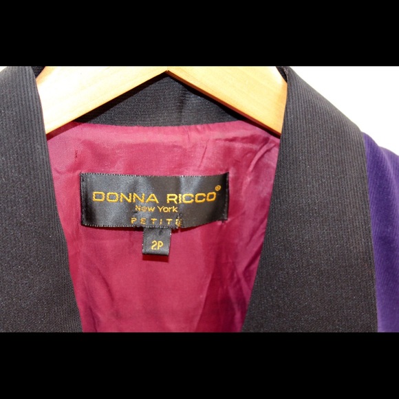 Donna Ricco purple jacket with black accents - Picture 4 of 5